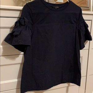 Navy bell sleeve tshirt